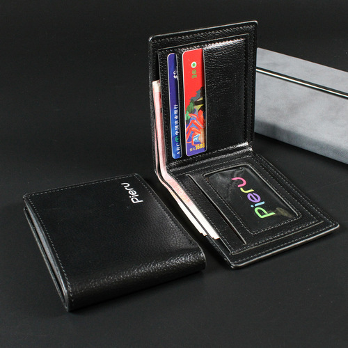 Foreign trade horizontal mens wallet with lychee pattern multi-card slot business men's wallet fashionable gift ten yuan store supply wholesale