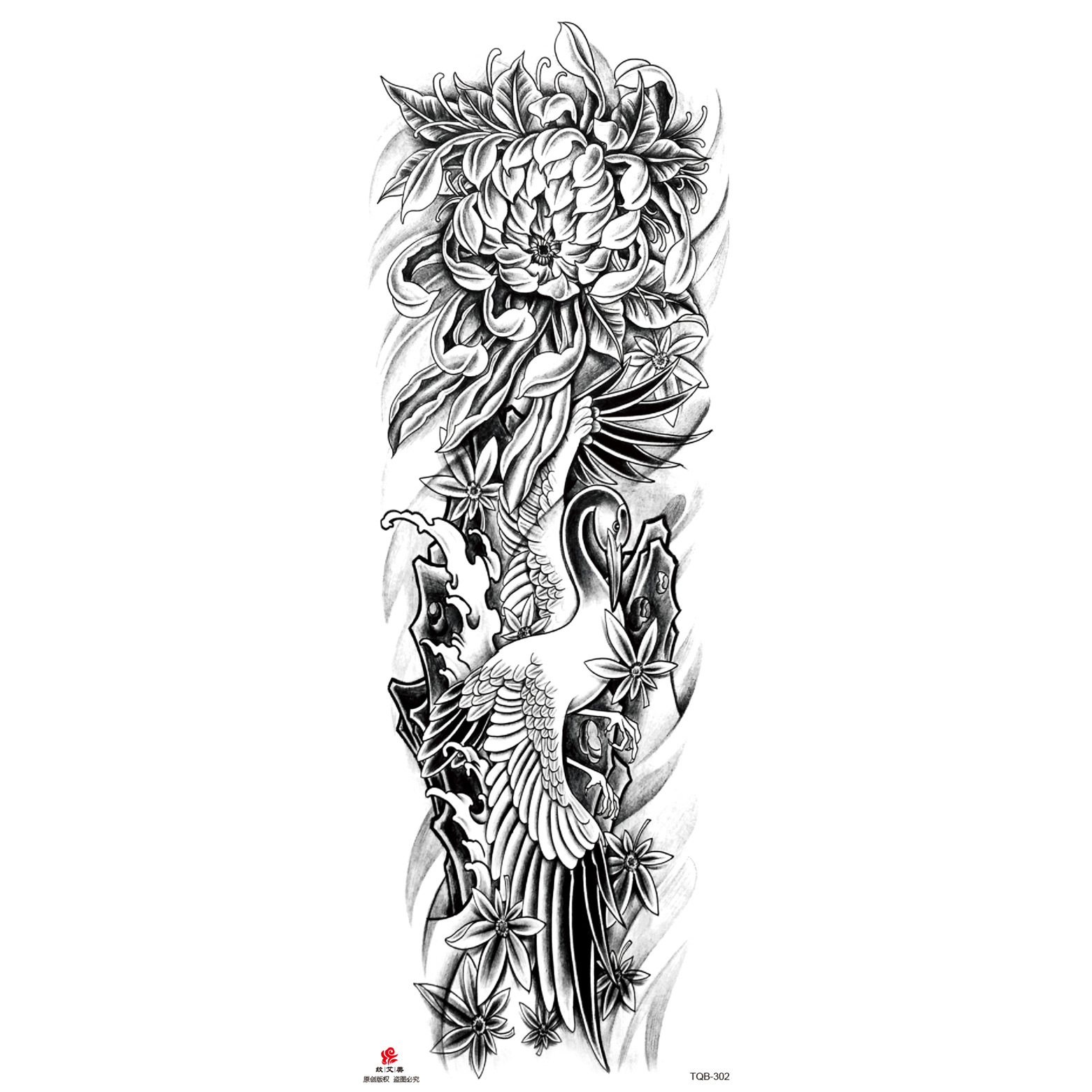 Pegatinas de tatuaje de brazo largo de flor brazo completo tatuaje impermeable tatuaje temporal en stock al por mayor pegatinas de tatuaje de brazo completo