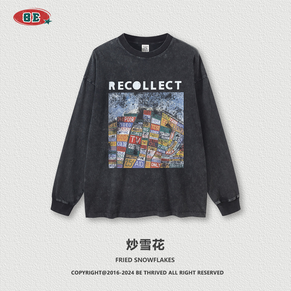 Be customizado| 2025 otoño y invierno marcas de moda estadounidenses digitales de impresión directa de inyección de manga larga camiseta de comercio exterior personalizada transfronteriza