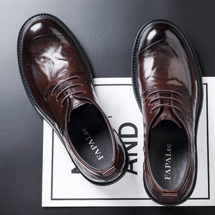 2025 New Leather Shoes for Men, High-End First-Layer Cowhide Genuine Leather Men's Shoes, Business Casual Large-Toe Men's Classic Shoes, Trendy