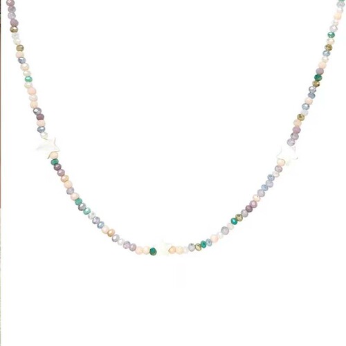 Summer Stars Bead Necklace for Women, Cute Minimalist Sweet and Ethereal Colorful Beads, Gentle and Versatile Student Clasp Necklace