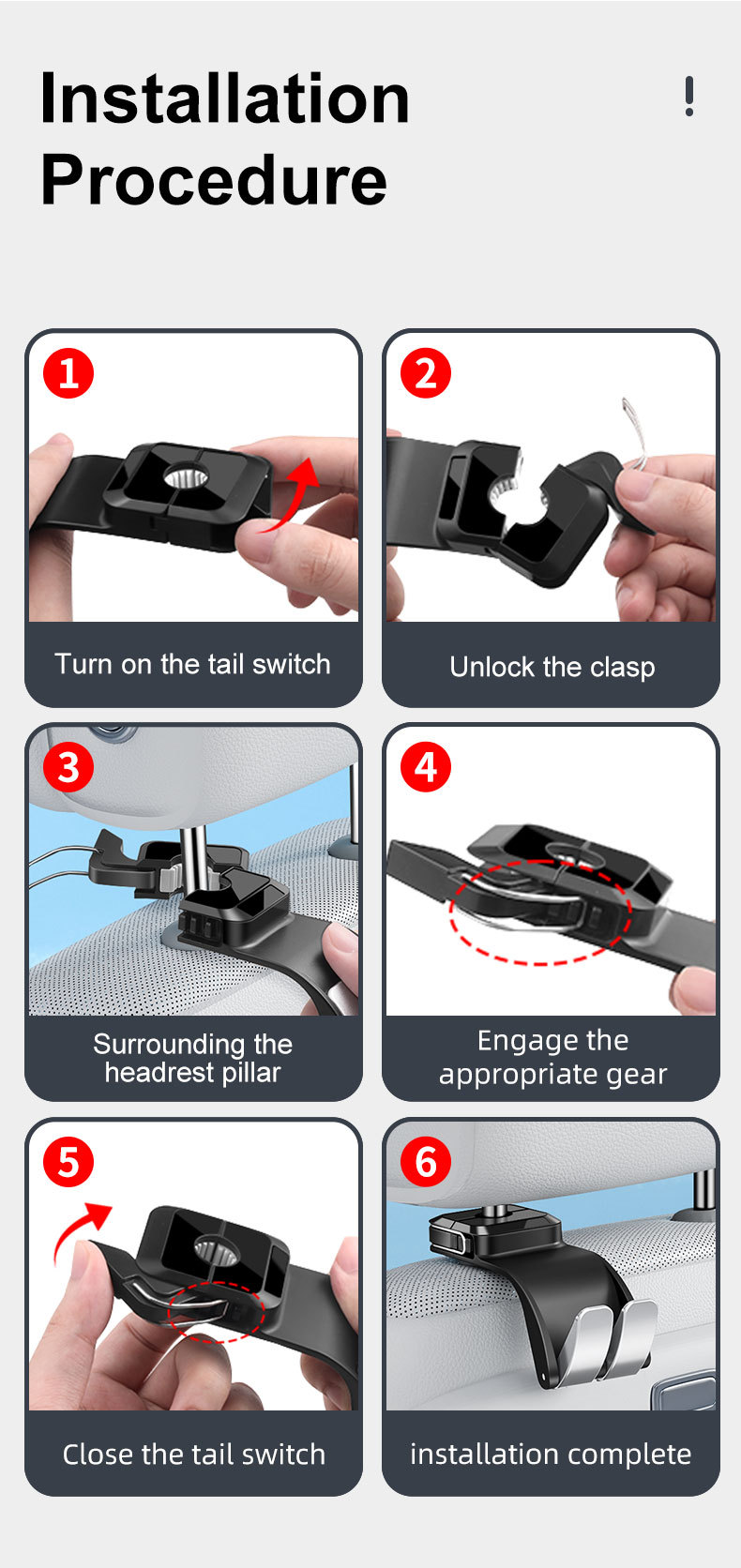 Car Seat Soft Hook for Rear Seat Backrest, Multifunctional Small Hook for Car Interior Use