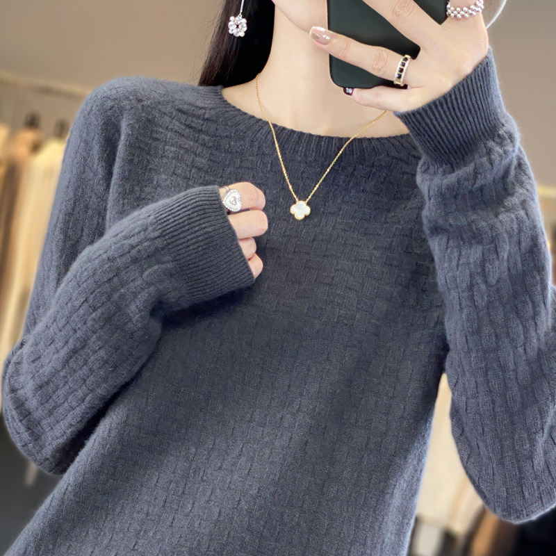 Fashionable woolen demi-season base body-friendly sweater with a…