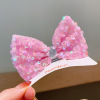 Children's three dimensional nail sequins, cute hairgrip with bow for princess, no hair damage