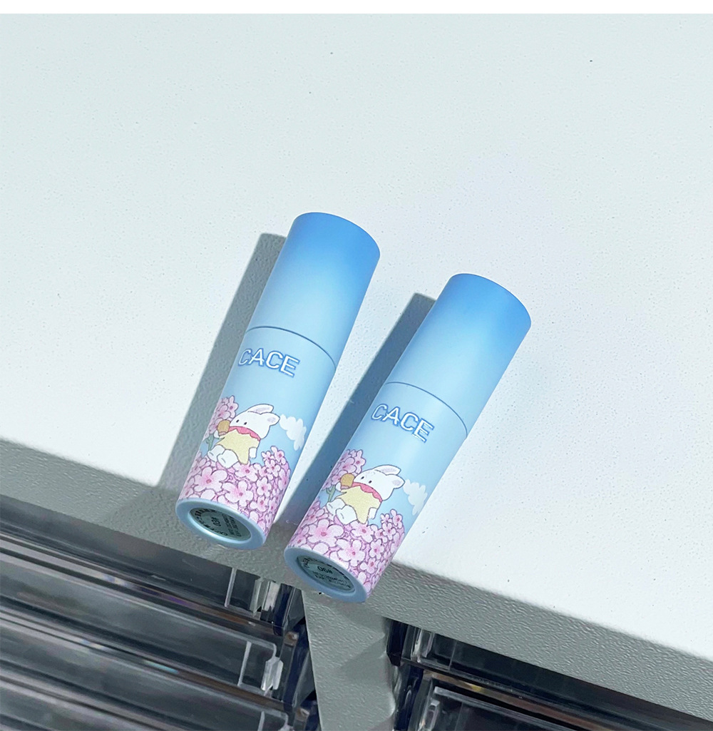 CACE Blue Sky Matte Lip Clay Anime Style Small cleft Lip Glaze Student Three-piece Blue Set Wholesale undefined