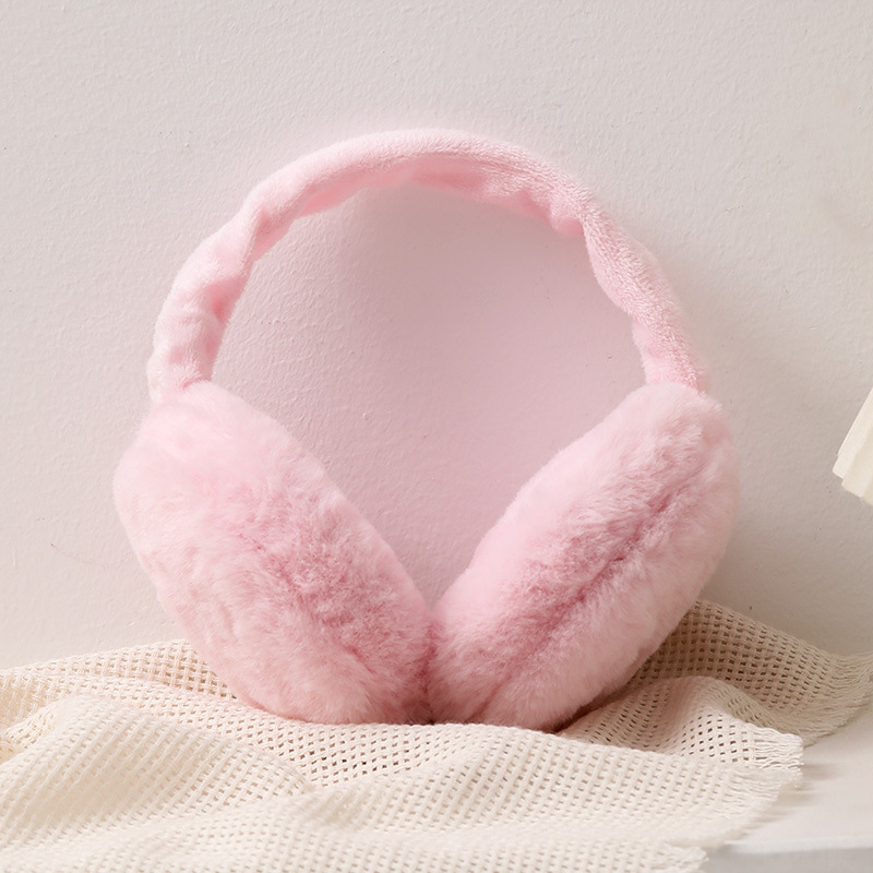 Transfronterizo invierno cálido auriculares plegables protectores de oídos de peluche color sólido a prueba de frío para hombres y mujeres auriculares peludos