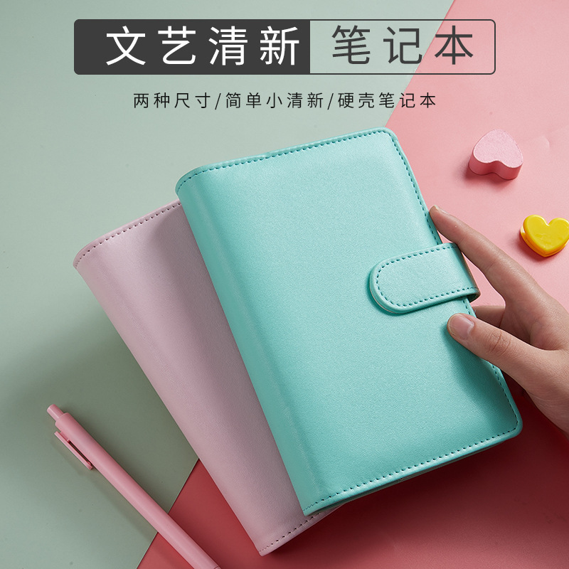Macaron Simple Literary Hand Ledger A5 Creative Diary Magnetic Buckle Ins Fresh Student Loose-Leaf Notebook