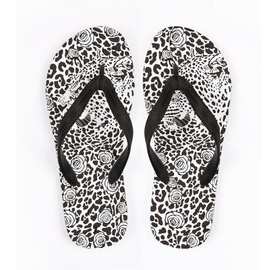 人字拖男女同款时尚休闲豹纹花图外穿拖鞋跨境夹脚沙滩鞋厂家批发
