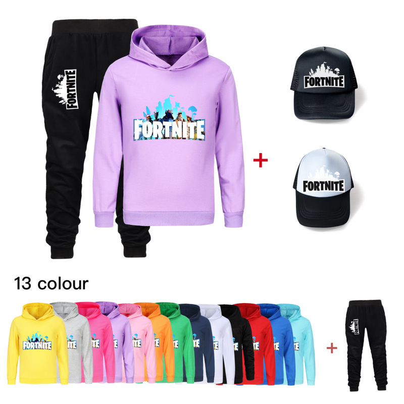 Fortnite Fortnite Children's Sweatshirt + Pants + Sun Hat Three-Piece Set 4740 Fortnite Fortnite Children's Sweatshirt + Pants + Sun Hat Three-Piece Set 4740
