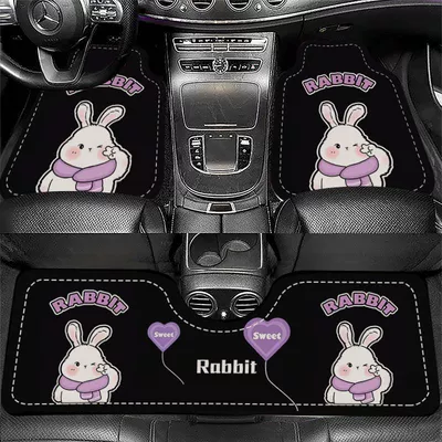 Universal Foot Pad — Wear-Resistant Mats, Available for Wholesale - purple-scarf-rabbit-biye-front-foot-pad-5065cm-crystal-velvet-leaflet