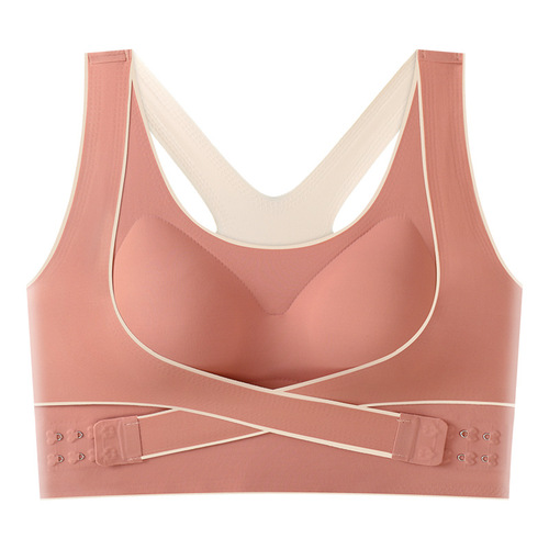Corrective Underwire-Free Cross-Strap Bralette for Women with Fixed Pads, Invisible Comfort, Push-Up Bralette for Teen Girls
