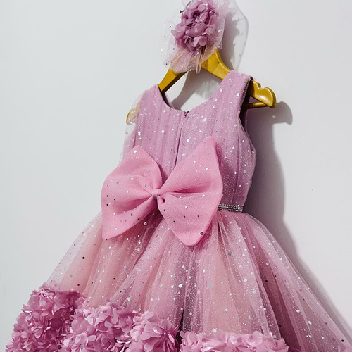 Princess Dress Girls' Formal Dress Glitter Princess Dress Children's Rose Fairy Dress 2024 New Style Fashion