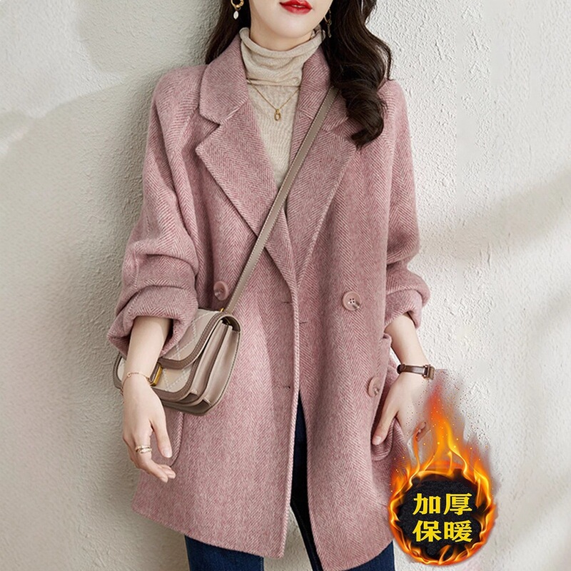 High-End Woolen Coat for Women, Mid-Length, Fashionable and Stylish, 2025 Autumn and Winter New Hot-Selling Double-Sided Cashmere Coat