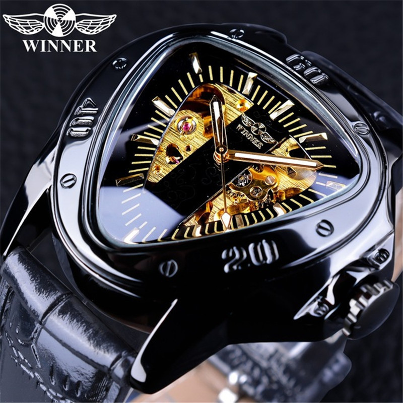 Men's Automatic Mechanical Watch With Triangular Dial And Case_voghion.com