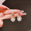 Fashionable universal silver needle, elegant earrings heart-shaped from pearl, silver 925 sample, internet celebrity