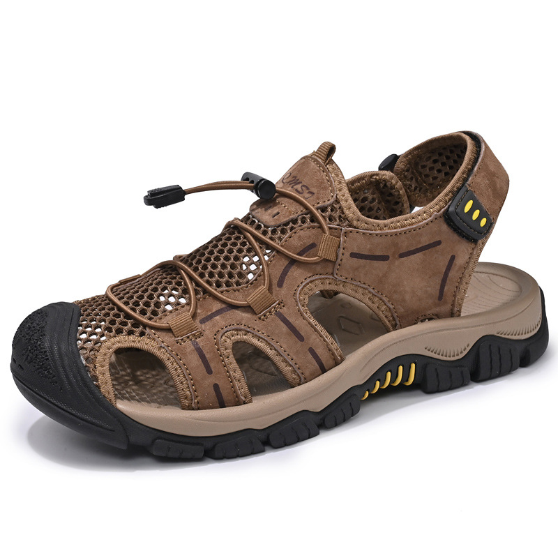 2025 nuevas sandalias para hombres ventilados zapatos de playa al aire libre para hombres deportes de ocio de cuero grande