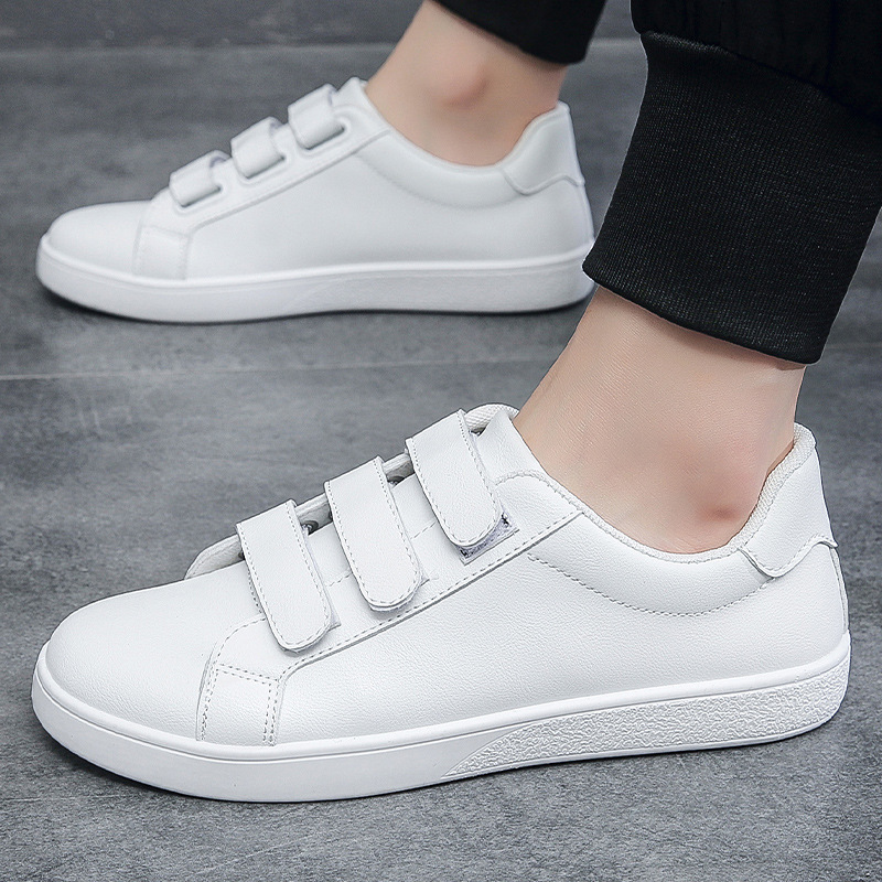 2023 Spring New White Sneakers Men's Low-Top Versatile Velcro Sports Casual Men's Shoes Versatile Loafers Men's Drop Shipping 