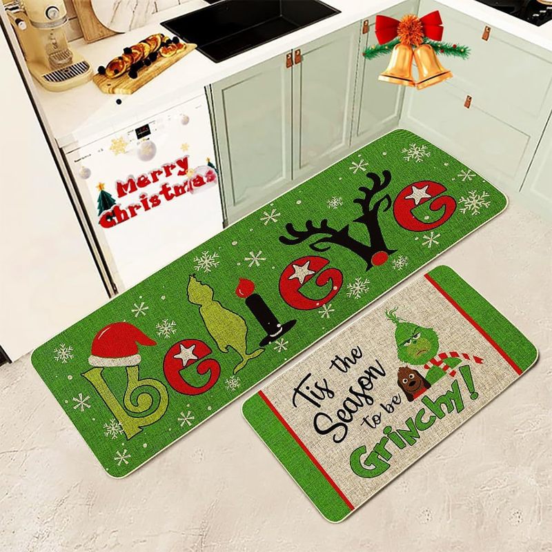 クロスボーダー TEMU Amazon クリスマス フロアマット セット ホーム キッチン 滑り止め、耐摩耗性、お手入れが簡単なフロアマットは、代理店として発送できます|undefined