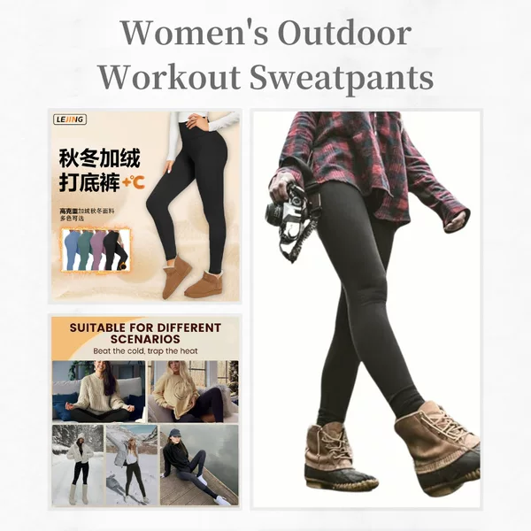 Amazon Women's Autumn and Winter fleece-lined Base Warm Pants Tight High Waist Yoga Pants Outdoor Exercise Running Pants