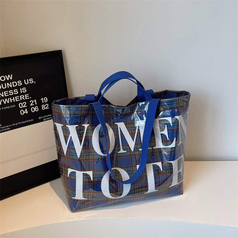 クロスボーダー起爆杜邦紙アルファベットトートバッグ2025新作透明シンプル大容量ハンドバッグレトロ女性カバン