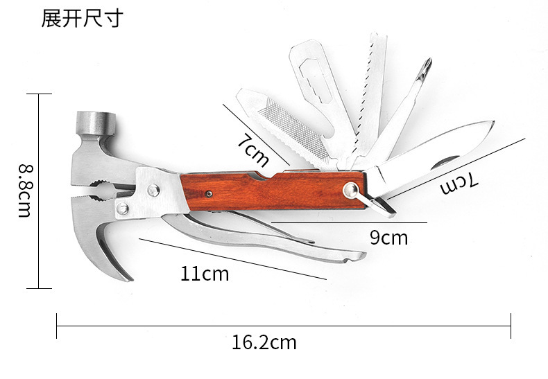 Car Window-Breaking Hammer, Multi-Functional Hammer, Cross-Border Factory Direct Sales, Ax Hammer, Claw Hammer, Outdoor Stainless Steel Life-Saving Hammer