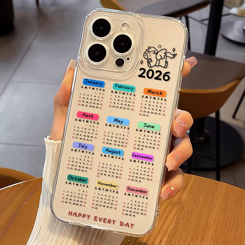2026 Calendar Suitable for iPhone 16 Pro Max, Apple 15/14 Plus, New Year 17 Pro Phone Case 13/12 2026 Calendar Suitable for iPhone 16 Pro Max, Apple 15/14 Plus, New Year 17 Pro Phone Case 13/12