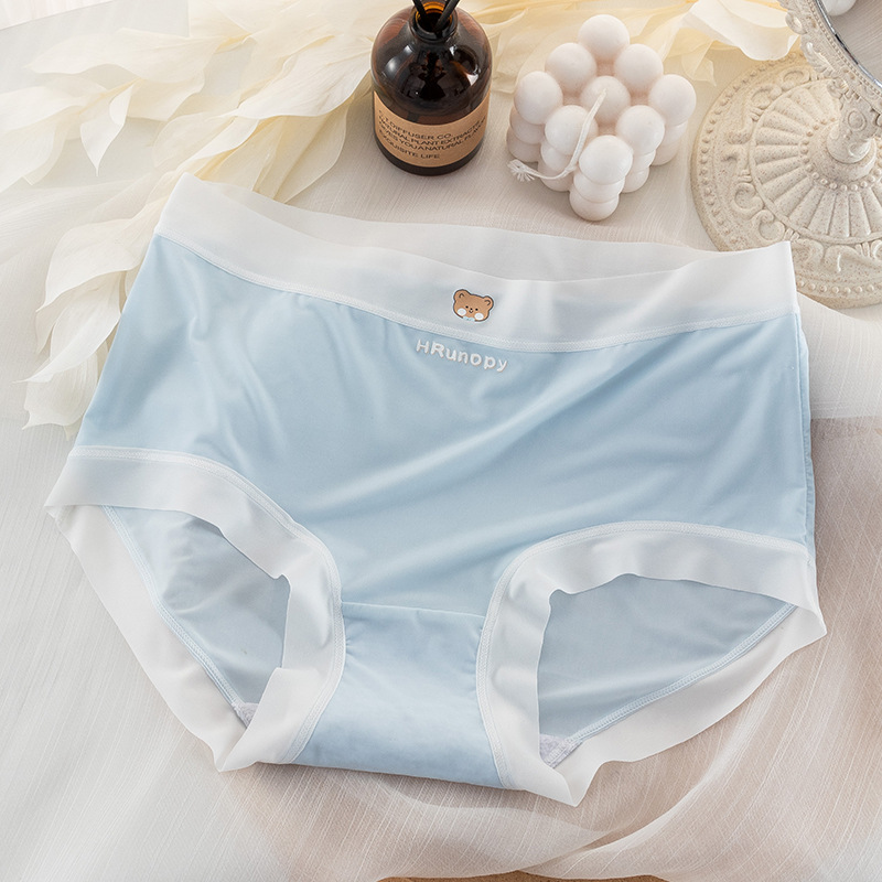 Mascarilla ultrafina sin costuras, seda de hielo tan ligera como alas de cigarra, seda de hielo de secado rápido sin costuras, nueva ropa interior antibacteriana de algodón puro Shen Qingqi