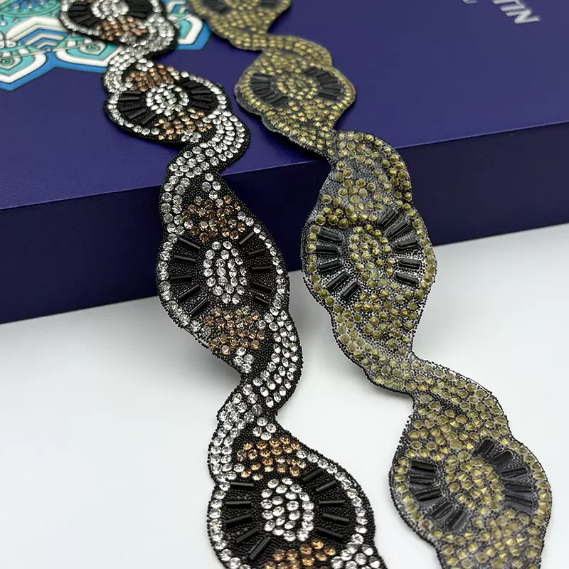 水钻+管珠欧美风高档奢华服装箱包鞋帽饰品配件烫钻花边辅料批发