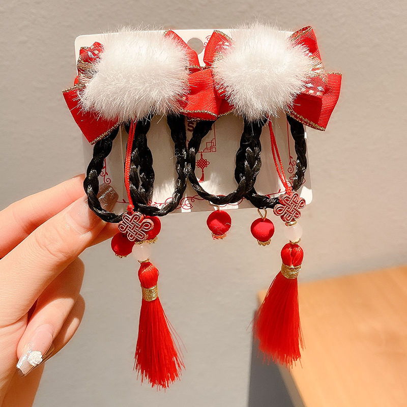 Horquillas Chinas Tradicionales para Niños, Materiales Mixtos, Decorativo, Con Borlas, para Hanfu y Año Nuevo