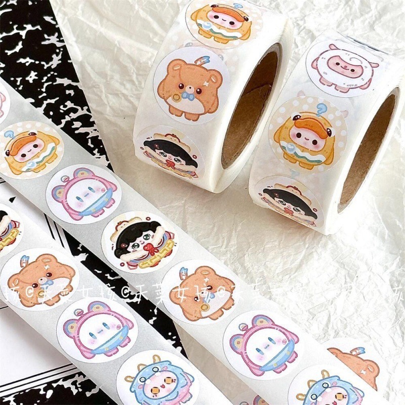 Kolomi niñas pegatinas de jardín de infantes recompensa elogiar pegatinas adorables pegatinas de sello adhesivo