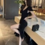 v领气质辣妹显瘦连衣裙