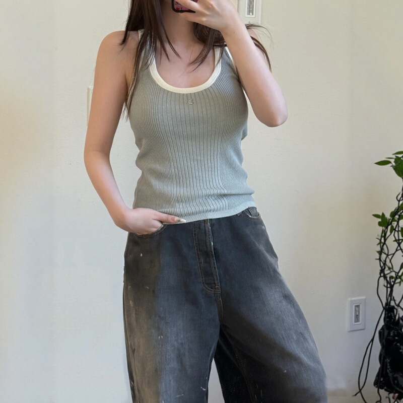 Nanyou Haute Couture 25 Spring/Summer Little Chanel Style Double C Color-Block Round Neck Short Sleeve Casual Versatile Color-Block Knit Top Now Available