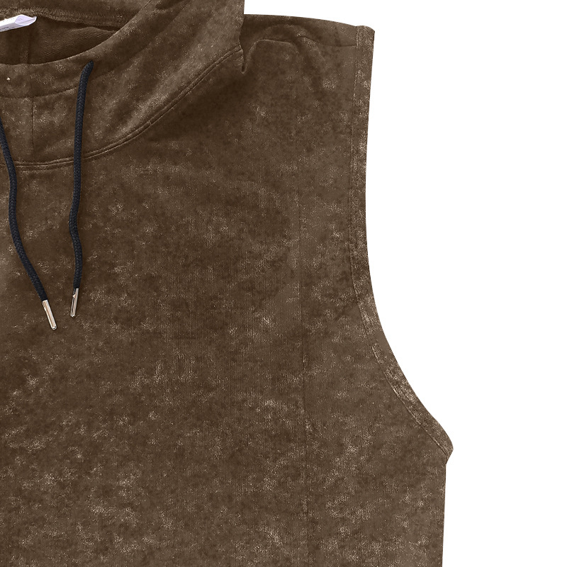 Vintage Herren Weste Mit Blumenmuster Sleeveless Kapuzenpulli_voghion.com