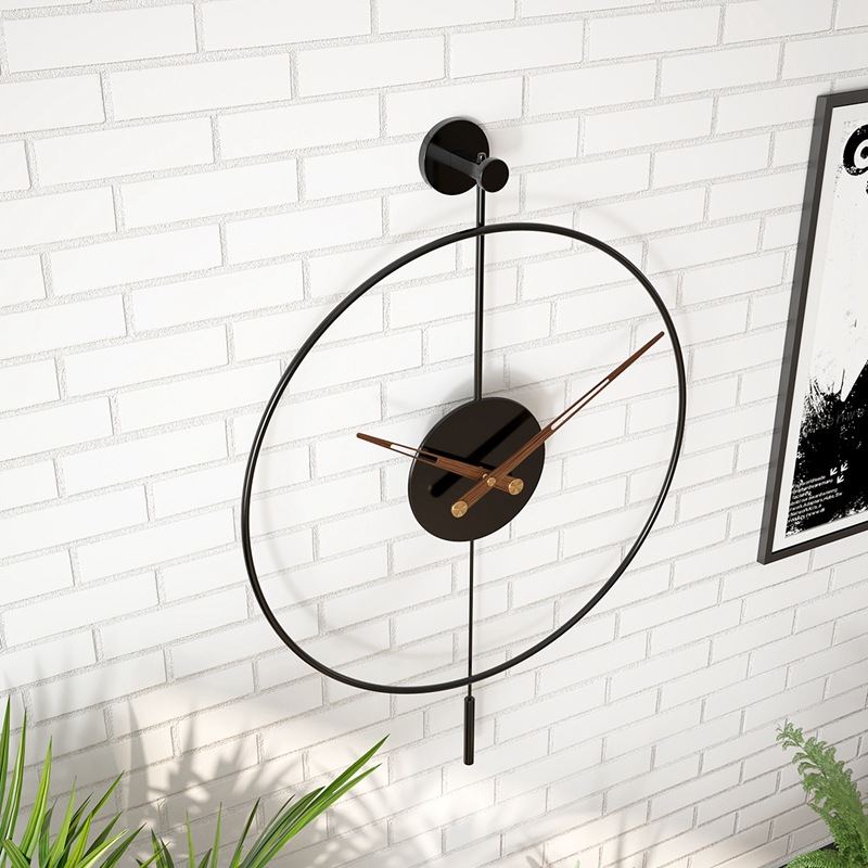 Amazon simple reloj de pared sala de estar de estilo europeo reloj swing martillo redondo creativo reloj decorativo Reloj de pared transfronterizo al por mayor