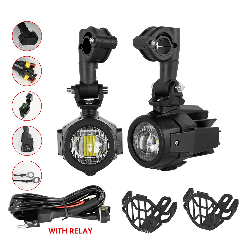 Auxiliary light, super bright fog light, work light suitable for BMW R1200GS 1250GS ADV with protective cover