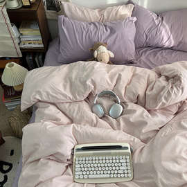 纯色少女风简约被套单件宿舍单人被罩双人1.5米被单150x200x230cm