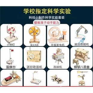 Children's Science and Technology Small Production Teaching Aids Kindergarten Handmade DIY Science Experiment Materials Student Gifts Toys Wooden