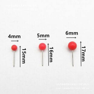 Stainless Steel Needle Colorfuled Plastic Pushpin Stationery Office Cork Fixed Multi-Specification Ball Map Nail