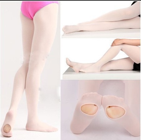 Training & Grading Dance Stockings Tights Ballet Children's Hollowed-Out Socks with Exposed Foot Soles Professional Velvet Socks for Adults—White