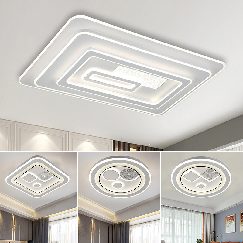 Living Room Lamp, Rectangular Ceiling Lamp, Modern Minimalist Main Lamp for the Hall, Dining Room, Bedroom, Whole House Zhongshan Lighting Package