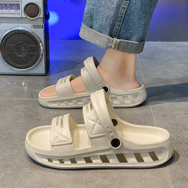 야외 샌들 남성 여름 야외 착용 미끄럼 방지 두꺼운 단독 모디-듀얼 사용 스포츠 슬리퍼 남성 비치 신발