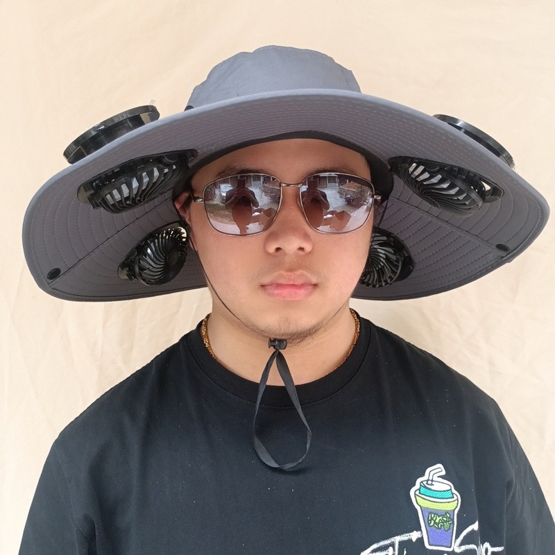 夏ソーラーファンキャップ屋外登山 + USB 充電サンシェード帽子大人の釣り帽子ファン付き日焼け止め帽子|undefined