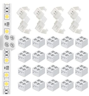 3528 LED Light Strip Quick Connector Board to Plate Fixed Screw 8MM Single Color Light Strip Solderless Buckle