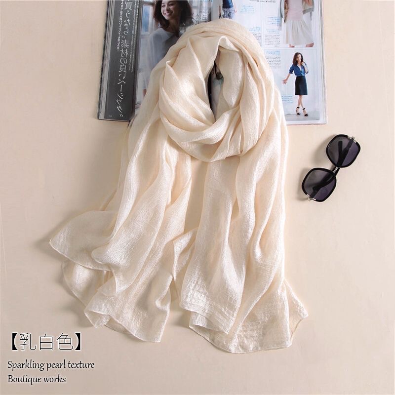 50g Dutch Linen Pure Color Scarf Sun Protection Shawl Warm Air Conditioning Desert Beach Artificial Silk Scarf Seaside Travel 50g Dutch Linen Pure Color Scarf Sun Protection Shawl Warm Air Conditioning Desert Beach Artificial Silk Scarf Seaside Travel