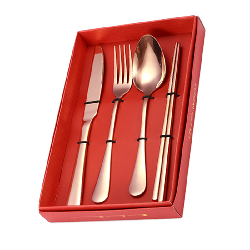 장미젓가락 4종세트(빨간색 상자)