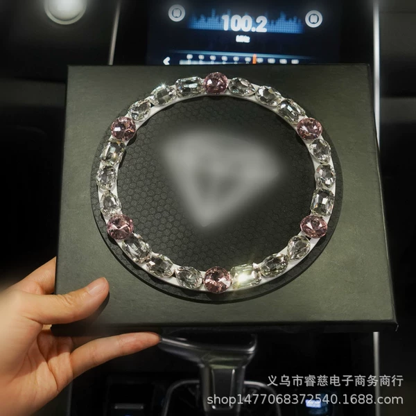 Pink+white round gemstone anti-slip mat+opp cardboard