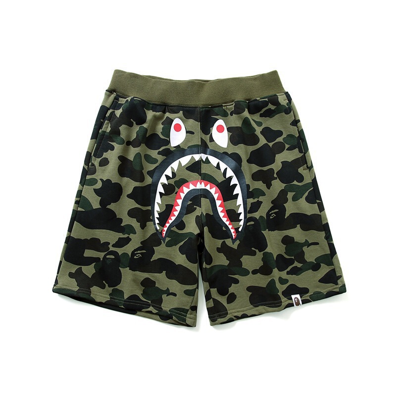 Cross-Border American-Style Bape Shark Camouflage Jogging Trendy Casual Shorts Men's Versatile Shorts Factory Direct Sale