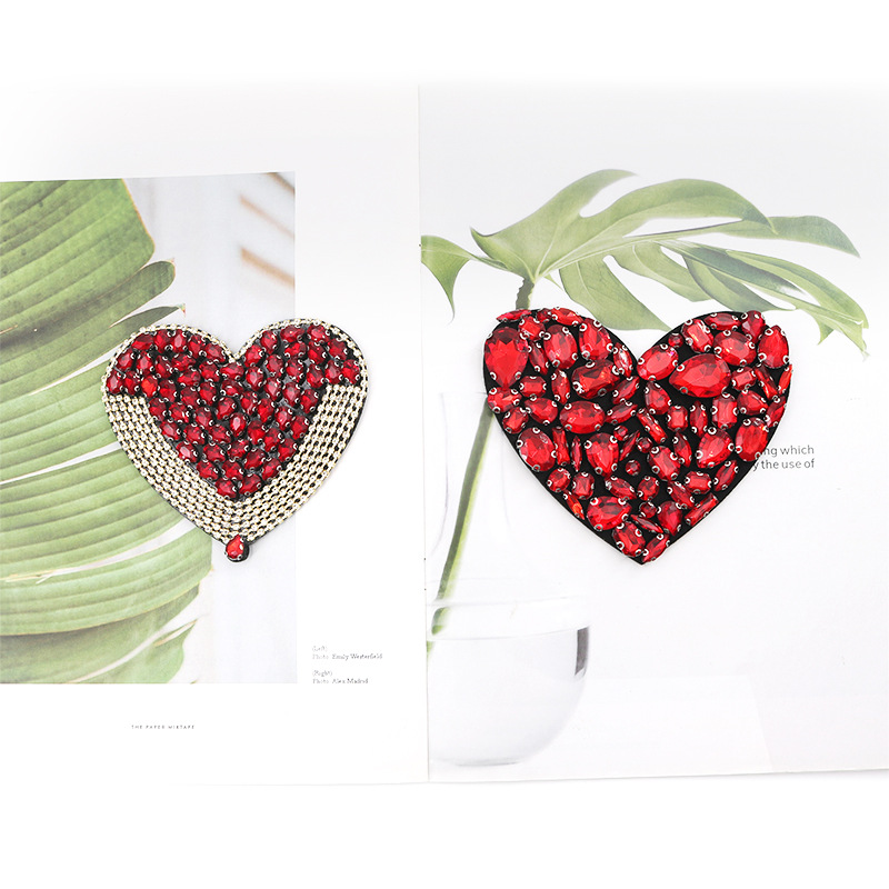 新款中国风手工布贴 红色大桃心 DIY包包鞋袜服装辅料装饰品