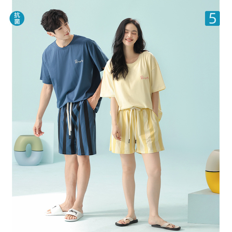 [Super Soft Modal] Summer Class A Cool Cotton Short-sleeved Pajamas for Couple Women's Summer Thin Home Clothes suit