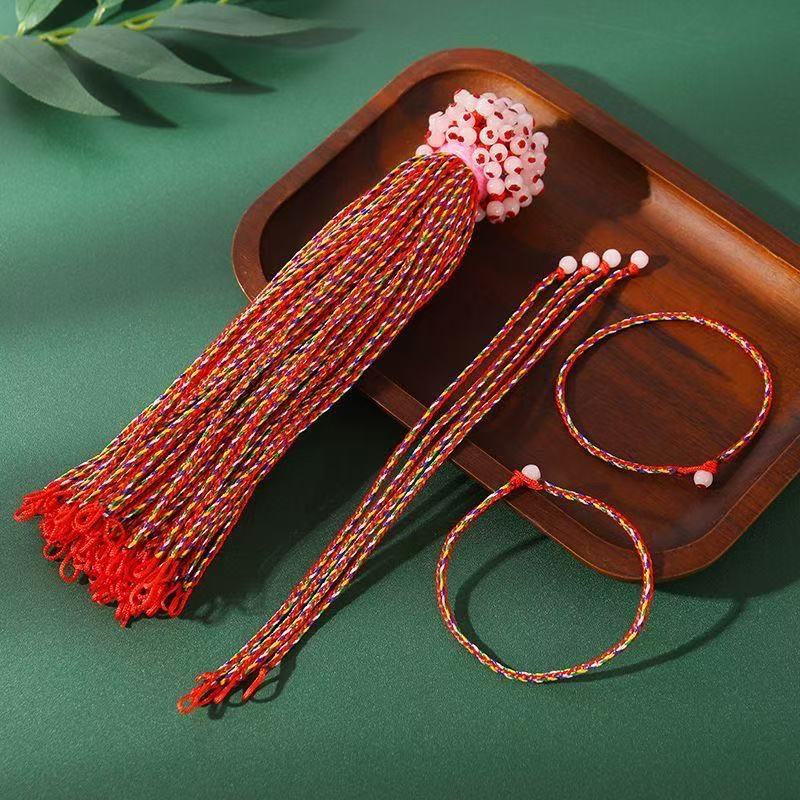 Colorful Rope Handmade Braided Bracelet for Women, Red String, May Dragon Boat Festival, Children's Five-Color Thread, Three-Life Rope, Hand Rope, Dragon Boat Festival